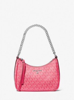 Bolsa De Hombro Michael Kors Jet Set Charm Small Logo Mujer Rosas | 053196-YZU