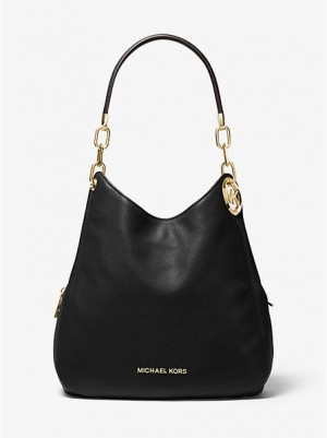 Bolsa De Hombro Michael Kors Lillie Large Pebbled Cuero Mujer Negras | 874630-HXJ