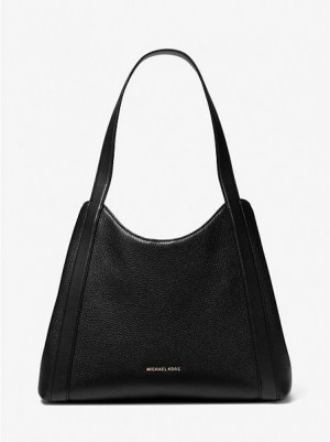 Bolsa De Hombro Michael Kors Rosemary Large Pebbled Cuero Mujer Negras | 816703-ZBK