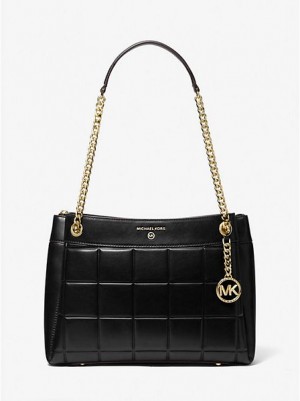 Bolsa De Hombro Michael Kors Susan Medium Acolchado Cuero Mujer Negras | 527943-WPQ