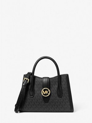 Bolso Satchel Michael Kors Gabby Small Logo Mujer Negras | 238154-NBW