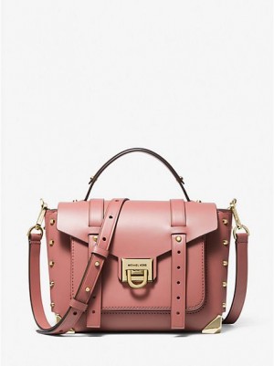 Bolso Satchel Michael Kors Manhattan Medium Cuero Mujer Rosas | 370152-MKP