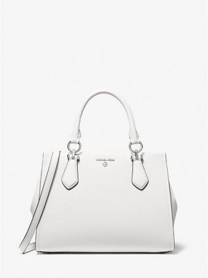 Bolso Satchel Michael Kors Marilyn Medium Saffiano Cuero Mujer Blancas | 785146-EQH