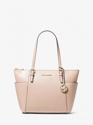 Bolso Tote Michael Kors Jet Set Large Crossgrain Cuero Mujer Rosas | 012684-KXV