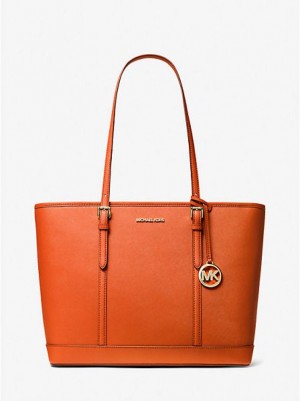 Bolso Tote Michael Kors Jet Set Travel Large Saffiano Cuero Mujer Rojas | 123985-MUR