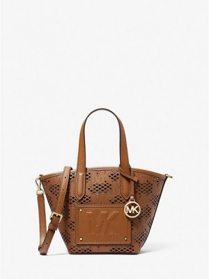 Bolso Tote Michael Kors Kimber Small 2-in-1 Perforated And Embossed Faux Cuero Mujer Marrones | 869750-JTF