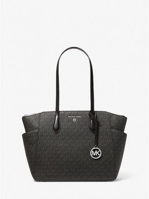 Bolso Tote Michael Kors Marilyn Medium Logo Mujer Negras | 679852-CDF