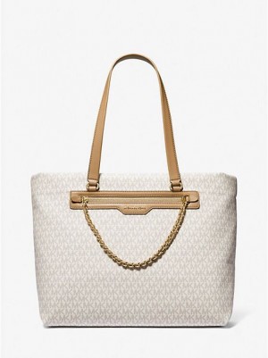 Bolso Tote Michael Kors Slater Large Logo Mujer Marrones | 053912-JBX