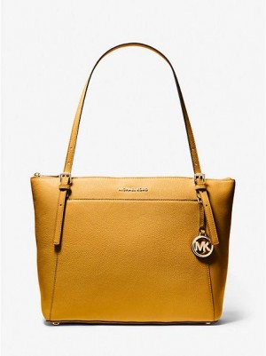 Bolso Tote Michael Kors Voyager Large Pebbled Cuero Mujer Amarillo | 509317-KNA