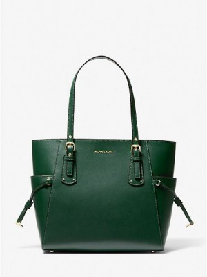 Bolso Tote Michael Kors Voyager Small Crossgrain Cuero Mujer Verde | 982734-ORY