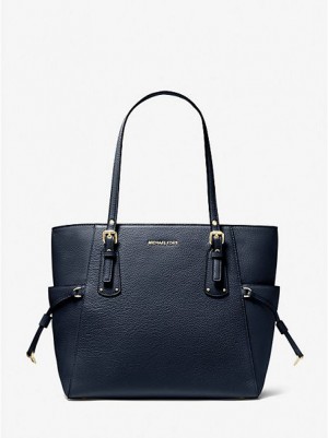 Bolso Tote Michael Kors Voyager Small Pebbled Cuero Mujer Azul Marino | 908512-FEX