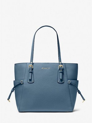 Bolso Tote Michael Kors Voyager Small Pebbled Cuero Mujer Azules | 517862-JFV