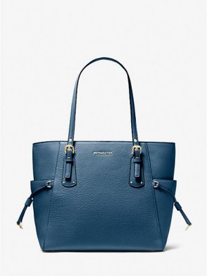 Bolso Tote Michael Kors Voyager Small Pebbled Cuero Mujer Azules | 291780-UZY