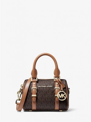 Bolsos Cruzados Michael Kors Bedford Legacy Extra-small Logo Duffle Mujer Marrones | 583194-FMI