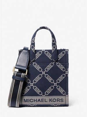 Bolsos Cruzados Michael Kors Gigi Extra-small Empire Logo Jacquard Mujer Azul Marino Multicolor | 084673-MPH