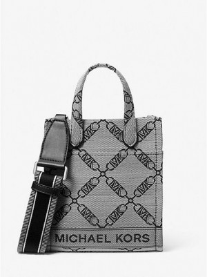 Bolsos Cruzados Michael Kors Gigi Extra-small Empire Logo Jacquard Mujer Beige Negras | 926510-TED