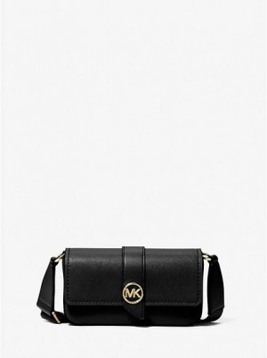 Bolsos Cruzados Michael Kors Greenwich Extra-small Saffiano Cuero Sling Mujer Negras | 493165-UJK