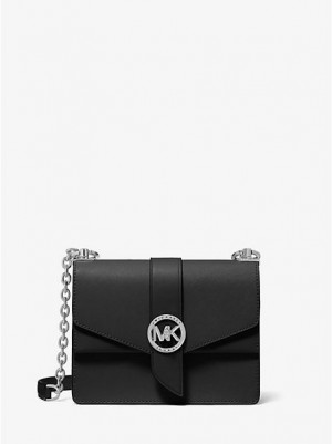 Bolsos Cruzados Michael Kors Greenwich Small Saffiano Cuero Mujer Negras | 350914-GHI