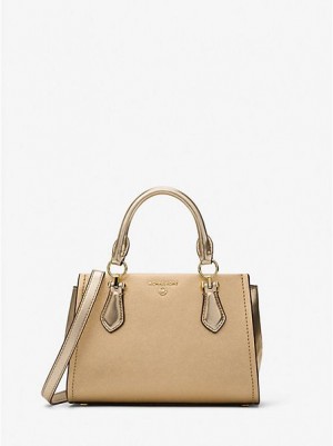 Bolsos Cruzados Michael Kors Marilyn Small Metallic Saffiano Cuero Mujer Doradas | 568274-MOE