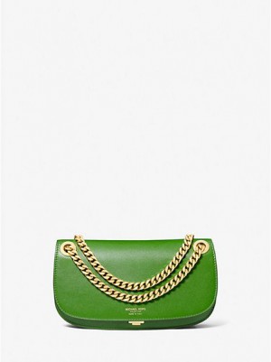 Bolsos Mini Michael Kors Christie Cuero Envelope Mujer Verde | 930251-MFD