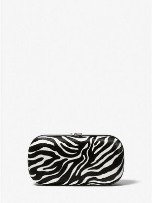 Bolsos Mini Michael Kors Gansevoort Zebra Print Calf Hair Mujer Blancas | 273850-ZPK