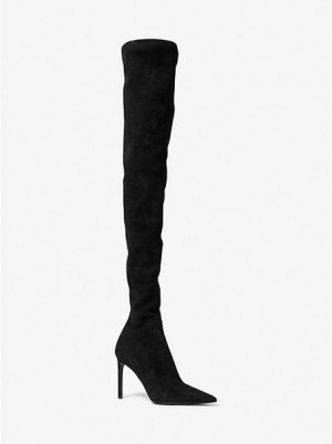 Botas De Ante Michael Kors Elle Mujer Negras | 761490-RXK