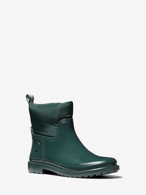 Botas de Agua Michael Kors Blakely Logo Tape Pvc And Nylon Mujer Verde | 986410-ZGK