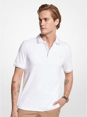 Camisa Polo Michael Kors Greenwich Algodon Hombre Blancas | 531072-TIO