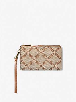 Carteras Michael Kors Adele Empire Logo Jacquard Smartphone Mujer Beige | 639514-RBV