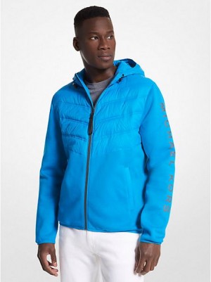 Chaquetas Michael Kors Hailfax Knit Zip-up Hombre Azules | 681547-MXE