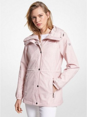 Chaquetas Michael Kors Logo Print Woven Mujer Rosas | 348270-USD