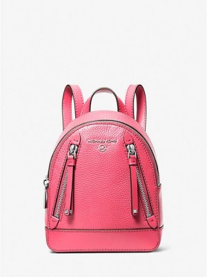 Mochila Michael Kors Brooklyn Extra-small Pebbled Cuero Mujer Rosas | 023649-URD