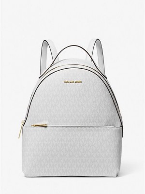 Mochila Michael Kors Sheila Medium Logo Mujer Blancas | 354697-NWH