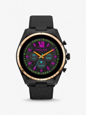 Relojes Michael Kors Gen 6 Bradshaw And Logo Silicona Smart Mujer Negras Doradas | 529831-MHN