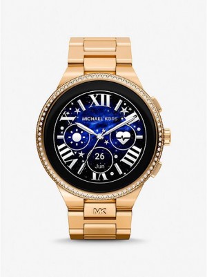 Relojes Michael Kors Gen 6 Camille Pave Smart Hombre Doradas | 795832-QCJ