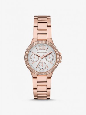 Relojes Michael Kors Mini Camille Pave Mujer Rosas Doradas | 145780-NTH