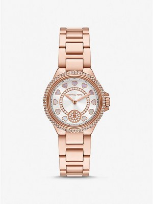 Relojes Michael Kors Mini Camille Pave Mujer Rosas Doradas | 285107-BUE