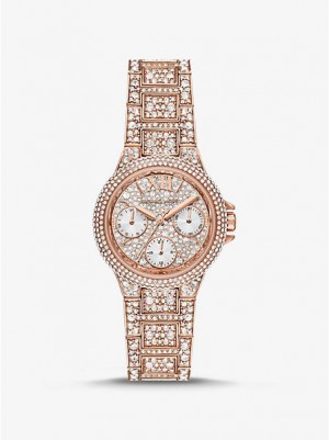 Relojes Michael Kors Mini Camille Pave Mujer Rosas Doradas | 398056-RBY