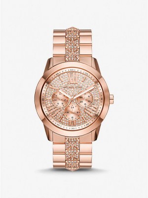 Relojes Michael Kors Oversized Bryn Pave Mujer Rosas Doradas | 196732-XPN