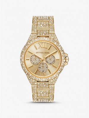 Relojes Michael Kors Oversized Camille Pave Mujer Doradas | 817234-DNZ