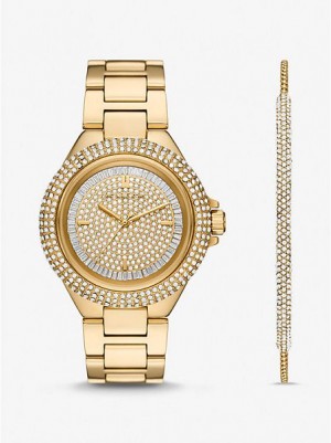 Relojes Michael Kors Oversized Camille Pave Mujer Doradas | 153968-IVP