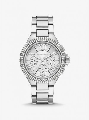 Relojes Michael Kors Oversized Camille Pave Mujer Plateadas | 936174-QZE