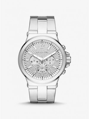 Relojes Michael Kors Oversized Dylan Pave Hombre Plateadas | 569782-GJL