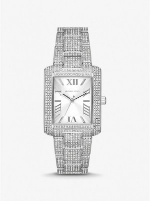 Relojes Michael Kors Oversized Emery Pave Mujer Plateadas | 487923-UJB