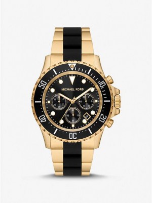 Relojes Michael Kors Oversized Everest And Silicona Hombre Doradas | 912067-DVP