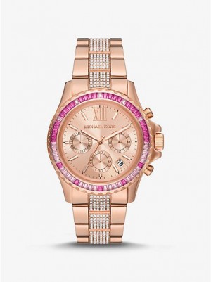 Relojes Michael Kors Oversized Everest Pave Mujer Rosas Doradas | 579164-TVQ