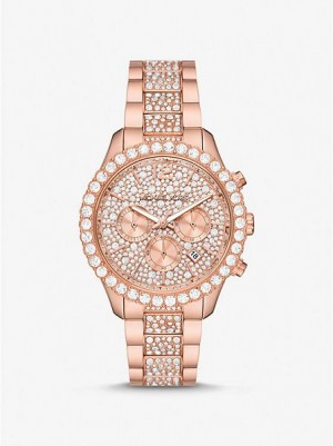 Relojes Michael Kors Oversized Layton Pave Mujer Rosas Doradas | 159642-TMP