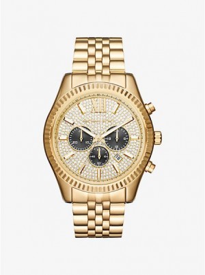 Relojes Michael Kors Oversized Lexington Hombre Doradas | 289356-WJR