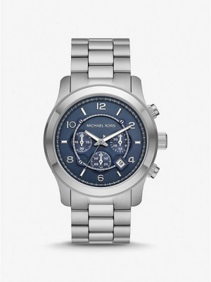 Relojes Michael Kors Oversized Runway Hombre Plateadas | 798205-XUQ