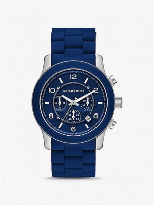 Relojes Michael Kors Oversized Runway Navy-tone Mujer Azul Marino | 591462-ZCG